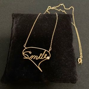 Fashionable & Cute Gold "Smile" Necklace